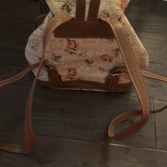 Floral Tan Backpack - Picture 3 of 3